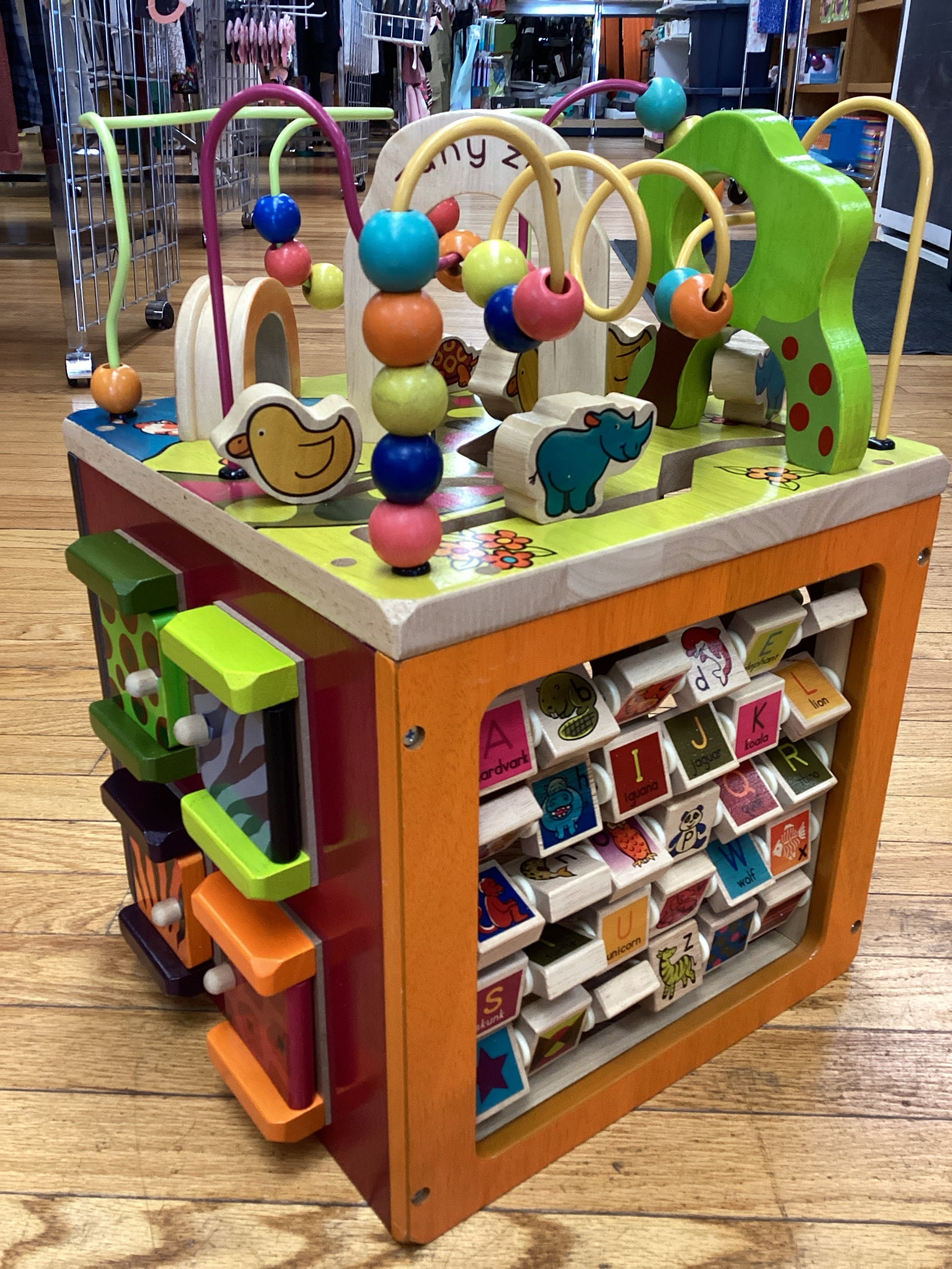 B. toys Wooden Activity Cube - Zany Zoo