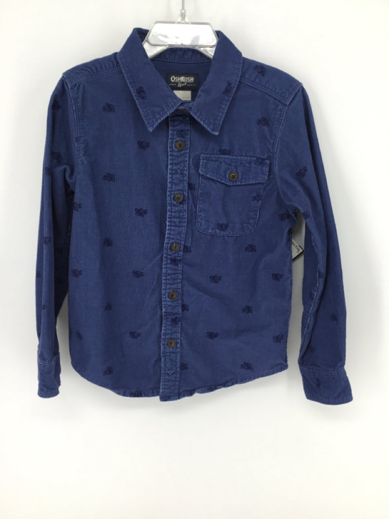 OshKosh B'gosh Child Size 5 Blue Print Shirt - boys