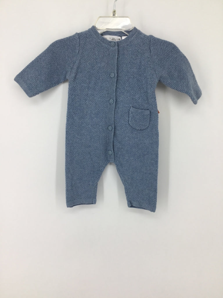 Zara Child Size Newborn Blue Solid Outfit - boys