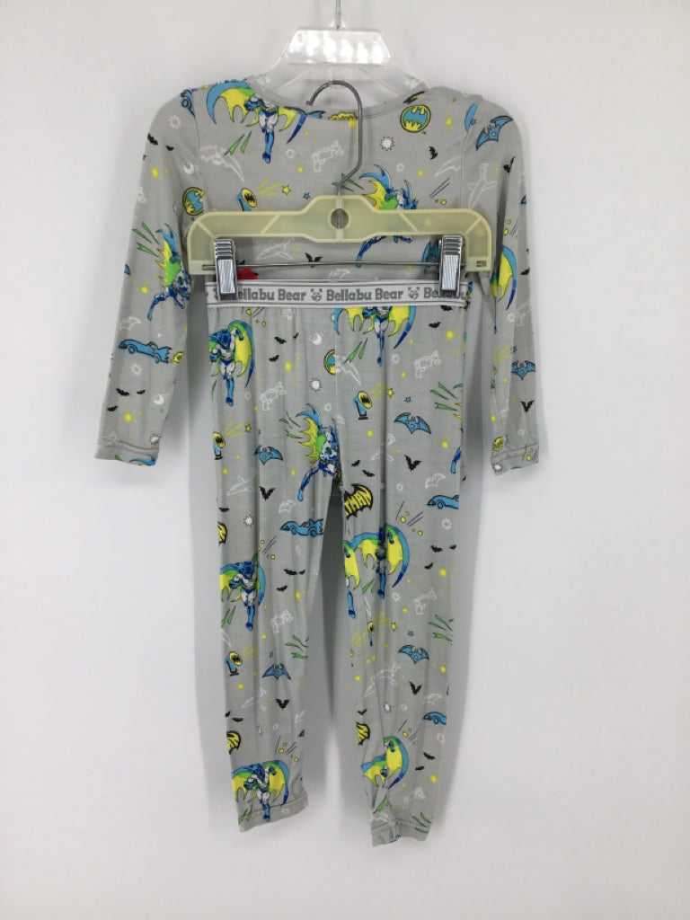 Bellabu Bear + Batman Child Size 2 Gray Character Pajamas - boys