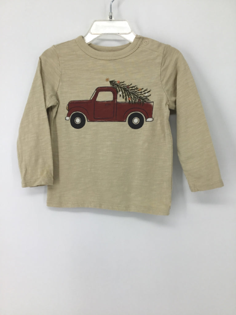 Little Co Child Size 18 Months Tan Christmas Shirt