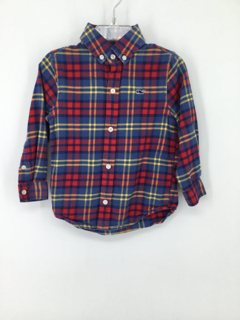 vineyard vines Child Size 2 Blue Plaid Shirt - boys
