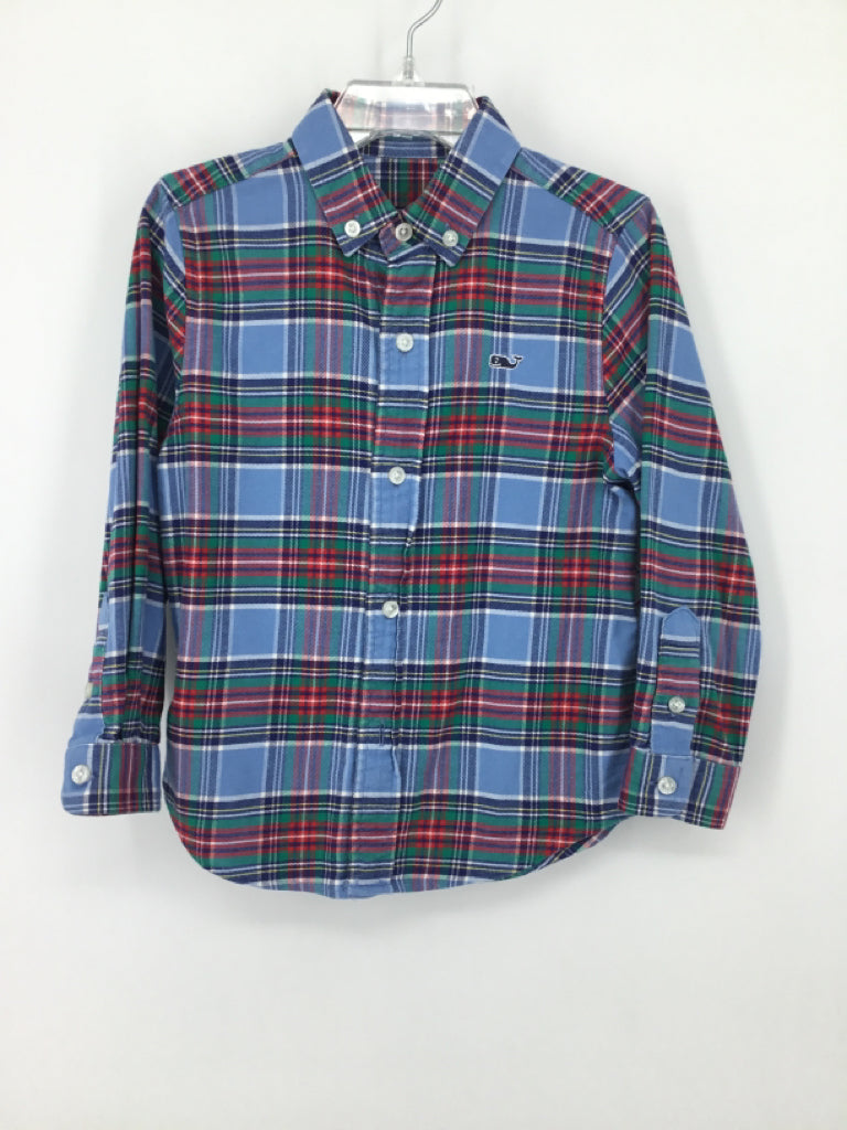 vineyard vines Child Size 3 Blue Plaid Shirt - boys
