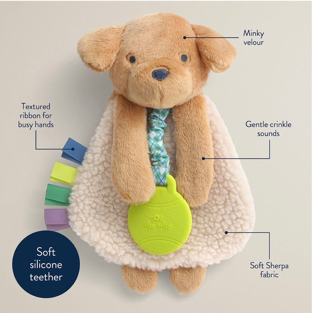 Itzy Ritzy - Itzy Lovey with Silicone Teether Toy ( Puppy)