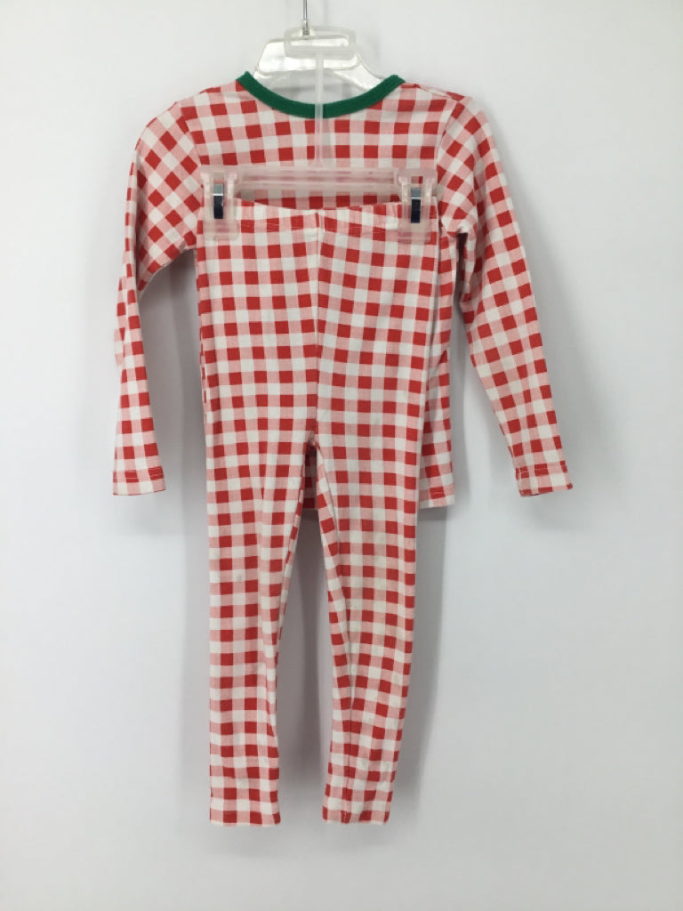 Minik Child Size 4 Red Gingham Pajamas - boys
