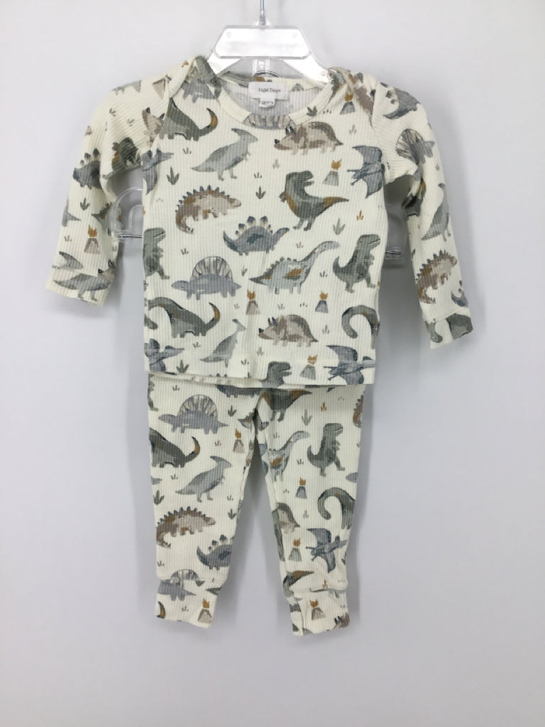 Angel Dear Child Size 12-18 Months Cream Dinosaur Pajamas - boys