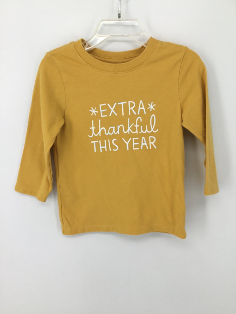 Cat & Jack Child Size 18 Months Yellow Thanksgiving T-Shirt