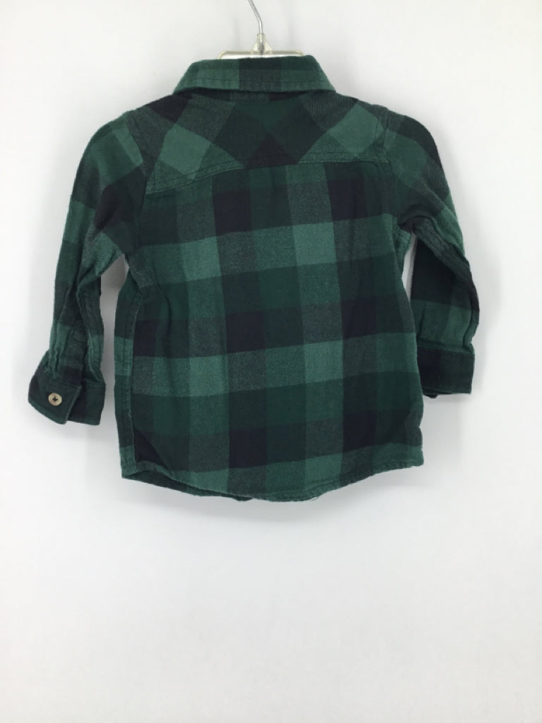 jumping beans Child Size 18 Months Green Plaid Shirt - boys