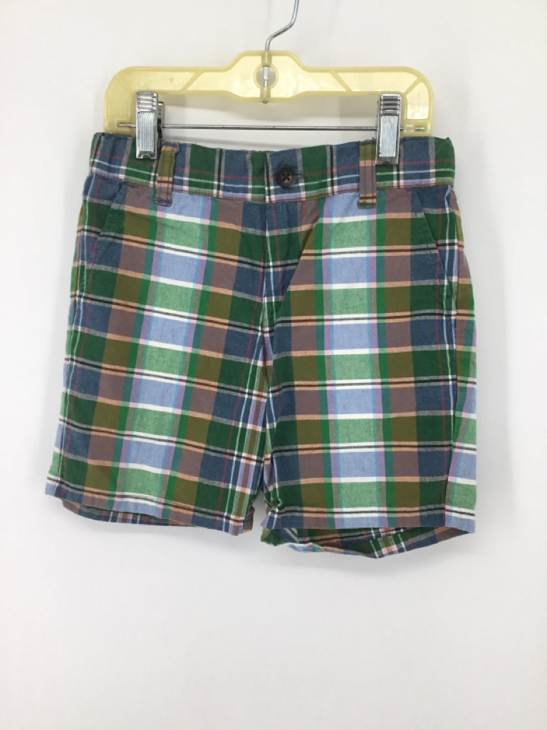 Janie and Jack Child Size 5 Green Plaid Shorts - boys