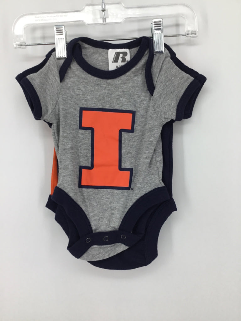 Russell Child Size 0-3 Months Orange Onesie