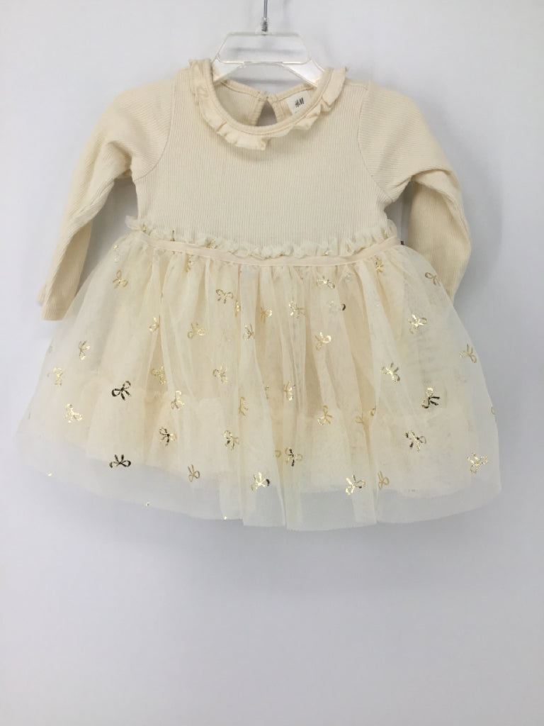 H & M Child Size 9 Months Cream Dress - girls