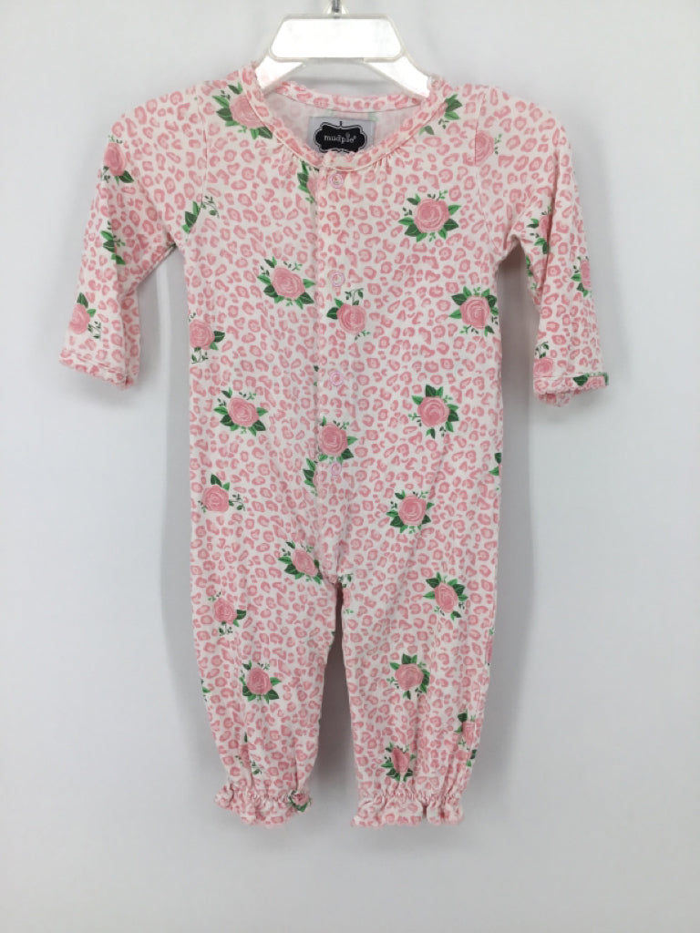 Mudpie Child Size 0-3 Months Pink Pajamas - girls