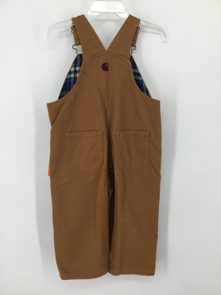 Carhartt Child Size 18 Months Brown Solid Overalls - boys