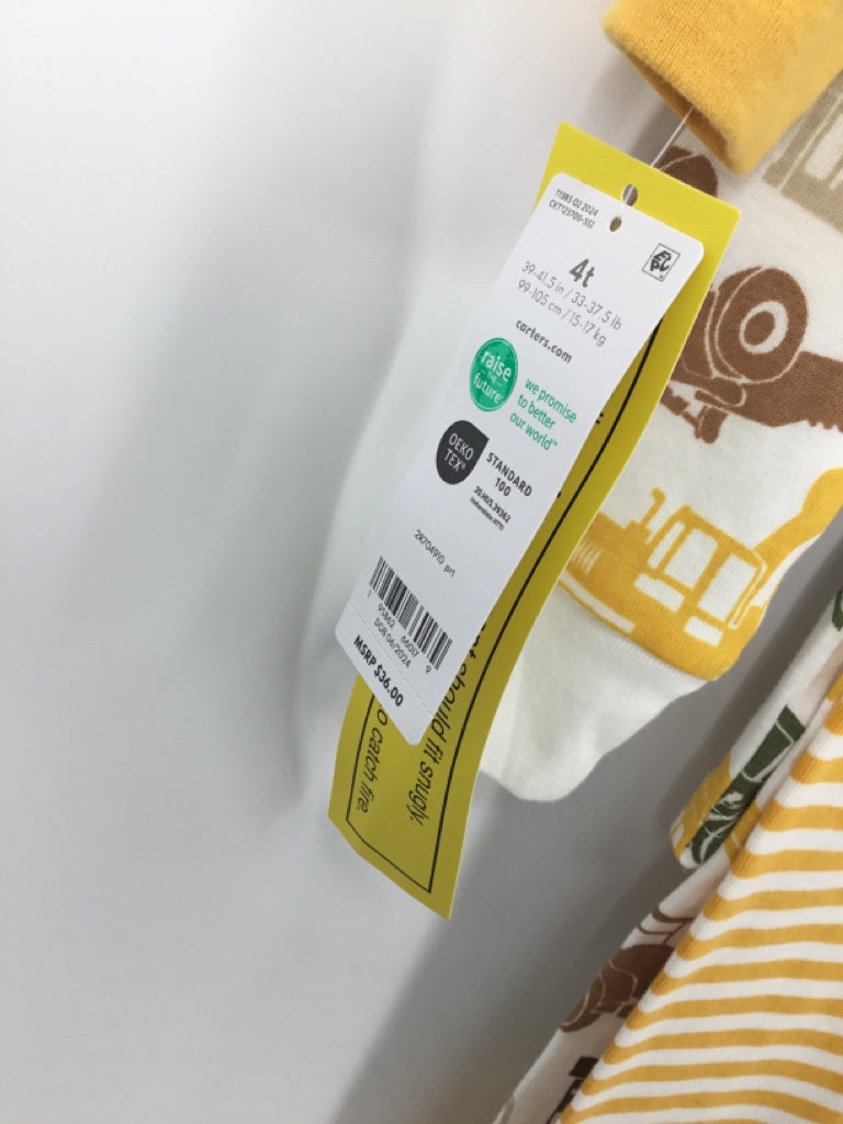 Carter's Child Size 4 Yellow screen printed Pajamas - boys