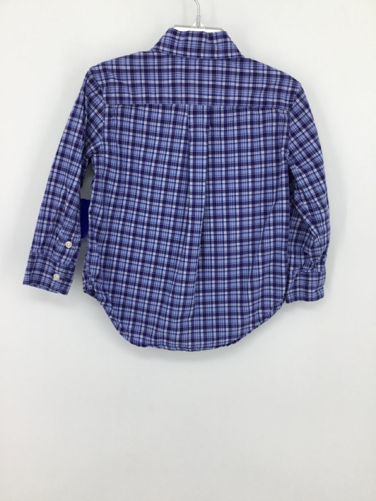Ralph Lauren Child Size 2 Blue Plaid Shirt - boys