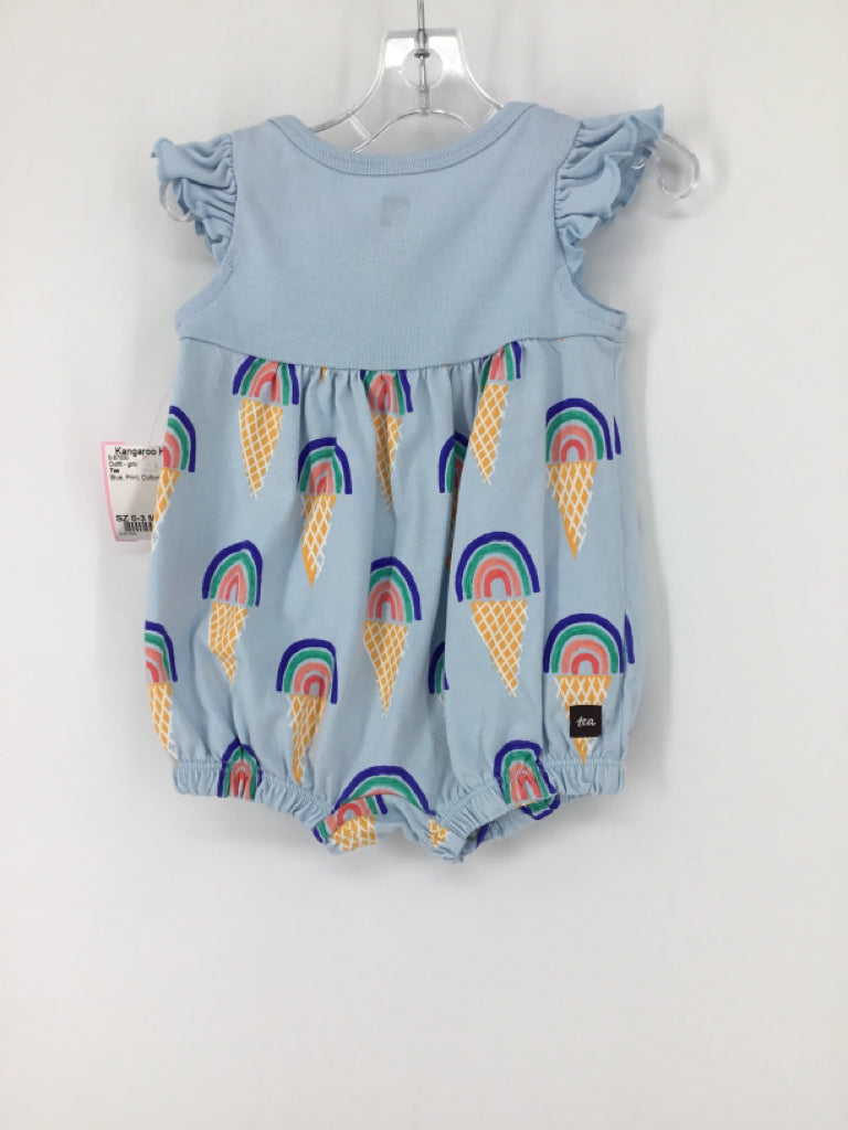 Tea Child Size 0-3 Months Blue Outfit - girls