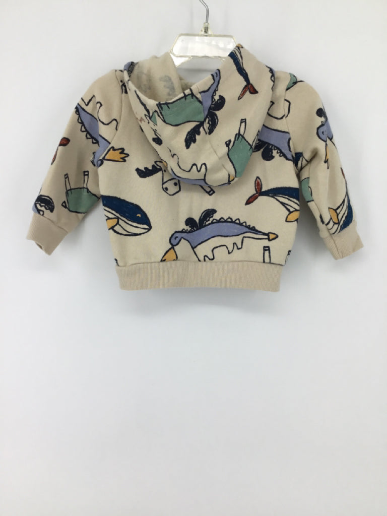 Carter's Child Size 9 Months Tan Dinosaur Hoodie - boys