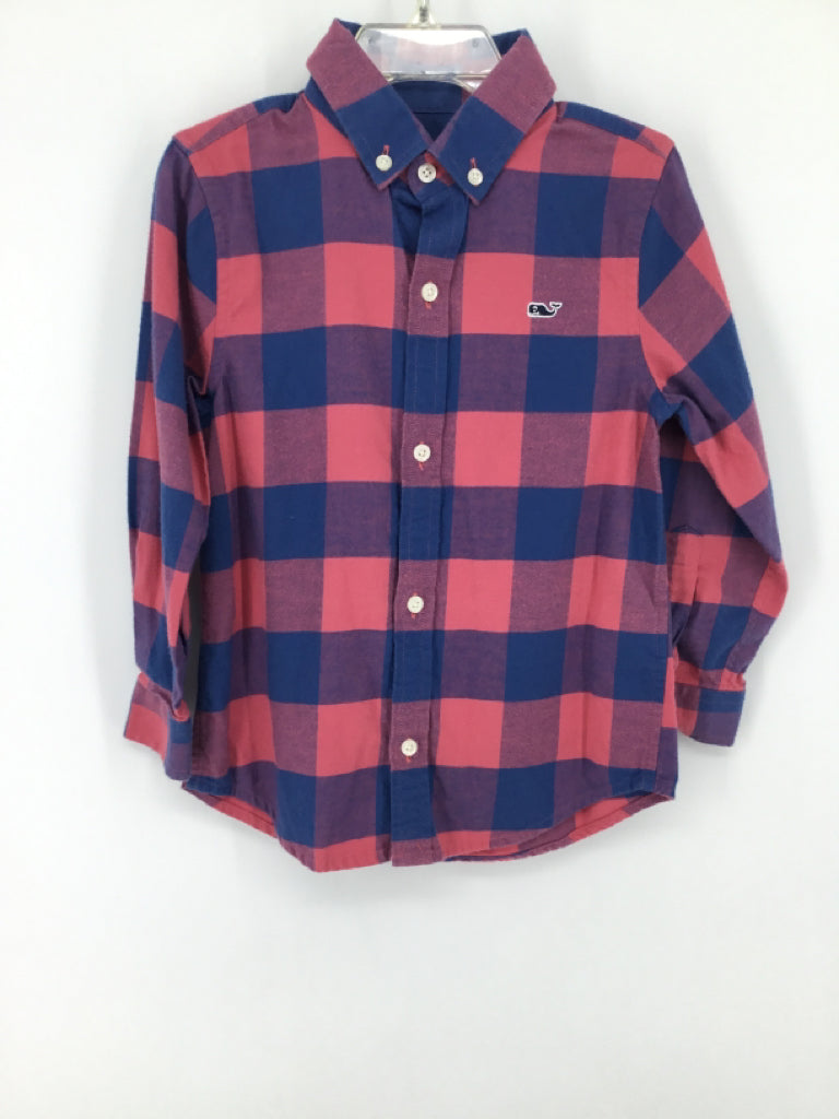 vineyard vines Child Size 4 Pink Checkered Shirt - boys