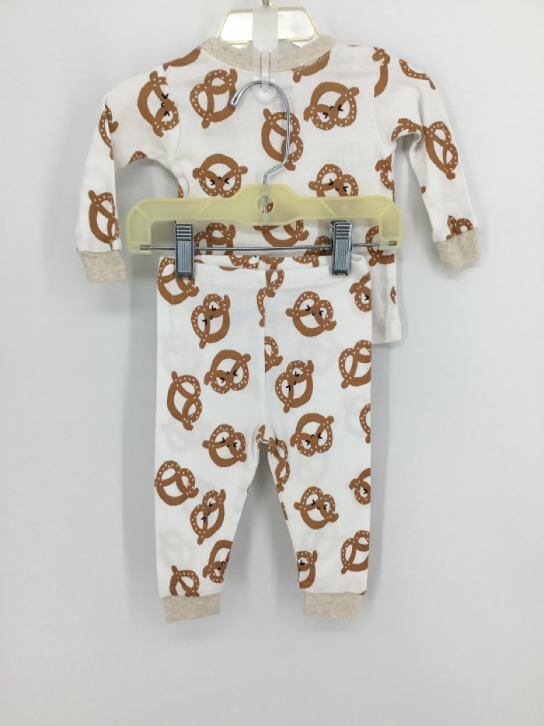 Onesies Child Size 6-9 Months Tan Print Pajamas - boys