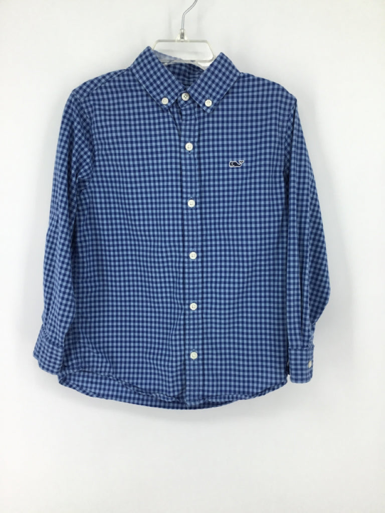vineyard vines Child Size 5 Blue Gingham Shirt - boys