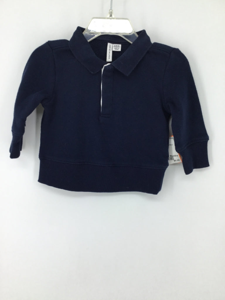 Janie and Jack Child Size 6-12 Months Navy Solid Shirt - boys