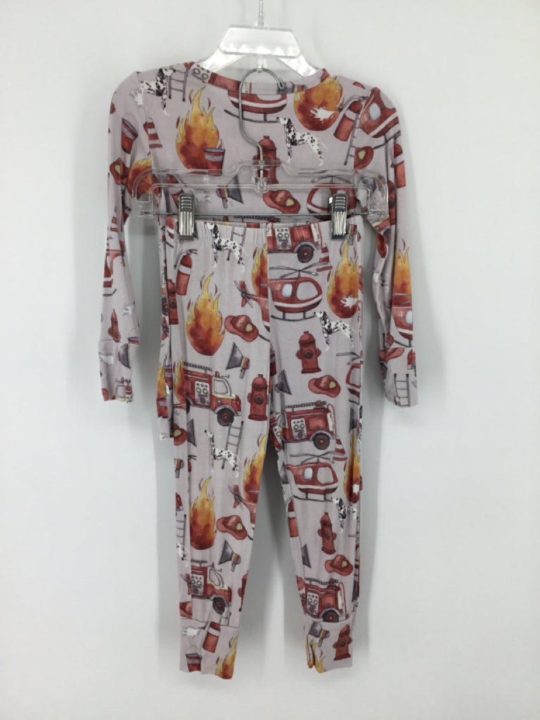 Posh Peanut Child Size 4 Gray Print Pajamas - boys