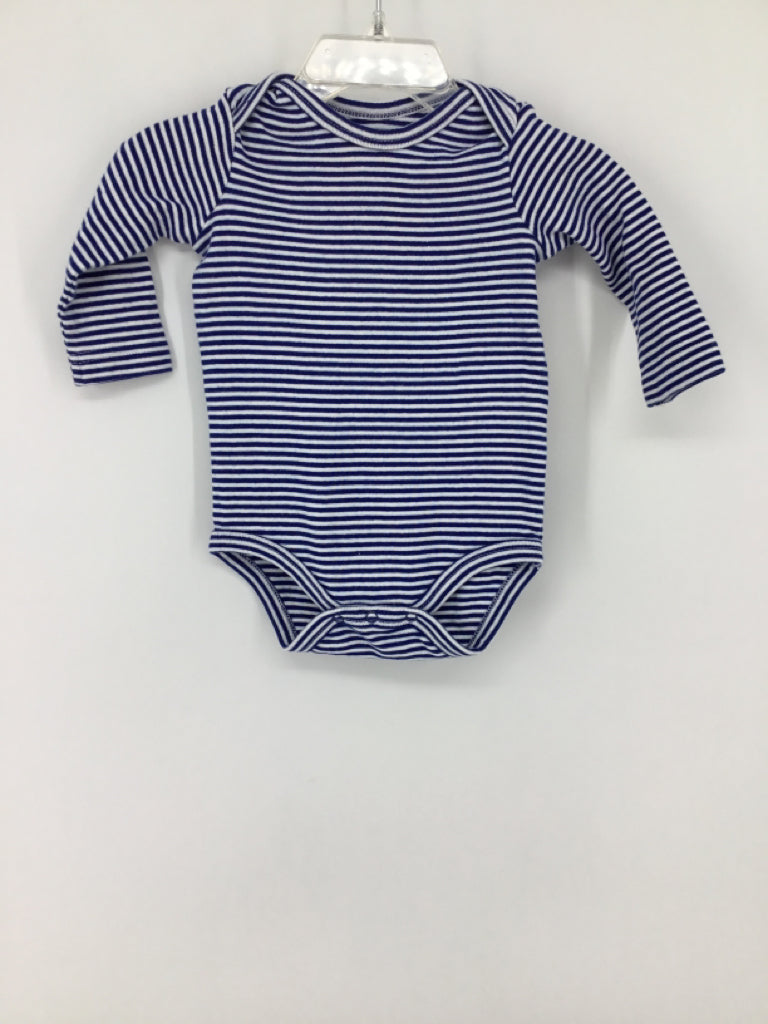primary Child Size 3-6 Months Blue Onesie