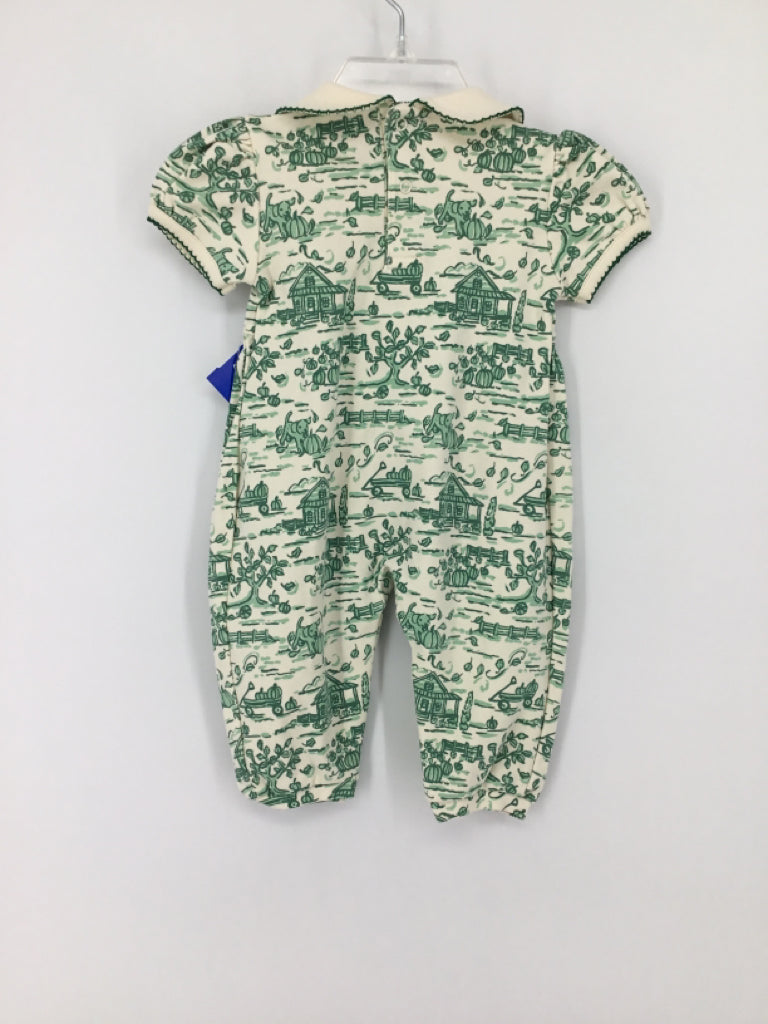 Maddie & Connor Child Size 0-3 Months Green Print Outfit - boys