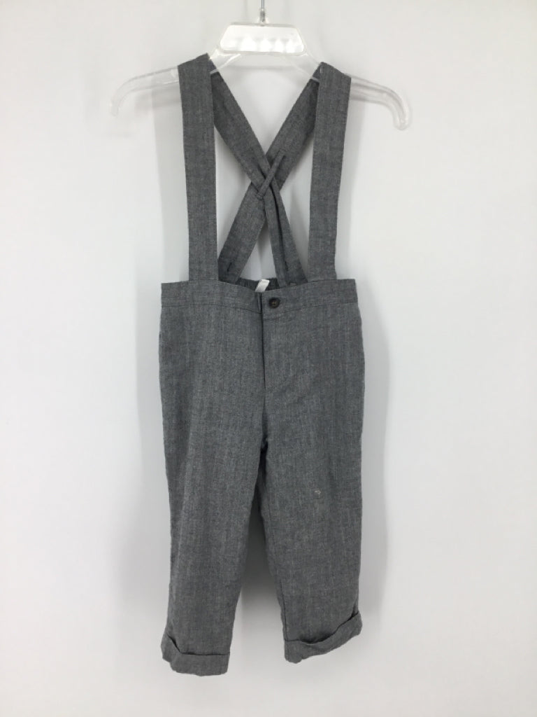 Janie and Jack Child Size 12-18 Months Gray Solid Overalls - boys