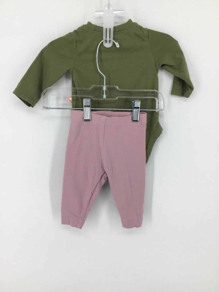 Carter's Child Size 3 Months Green Outfit - girls