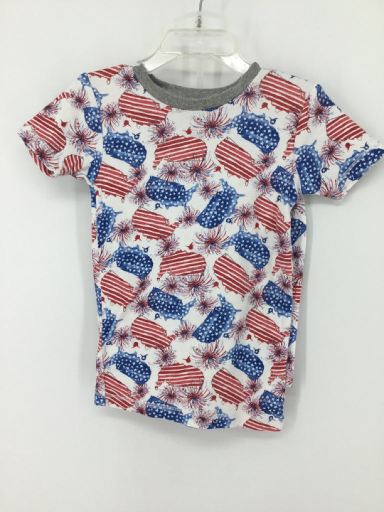 Burt's Bees Baby Child Size 5 Red Stars & Stripes Pajamas