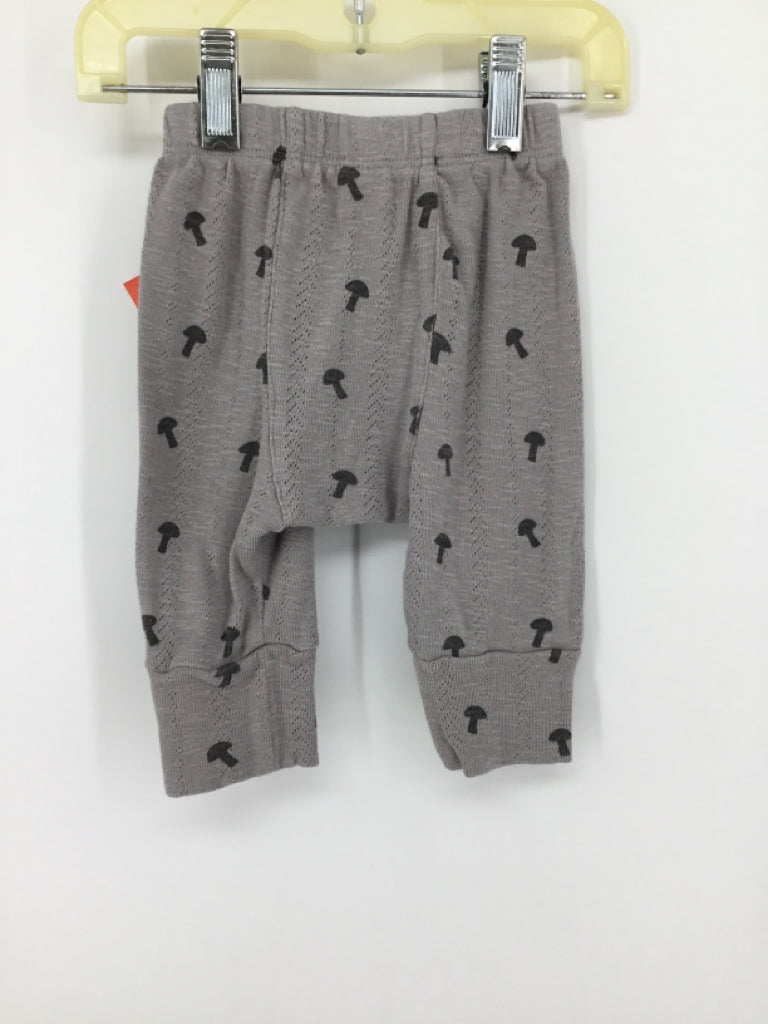 Kate Quinn Organics Child Size 6-12 Months Gray Mushroom Pants - boys