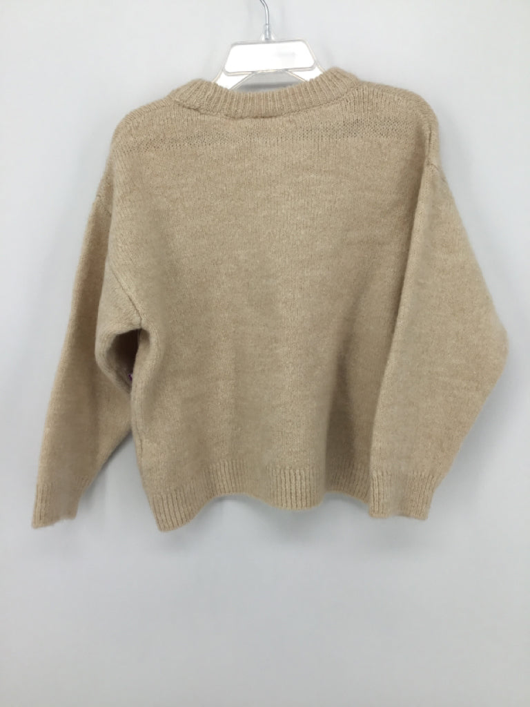 Zara Child Size 2 Tan Embroidered Sweater - boys