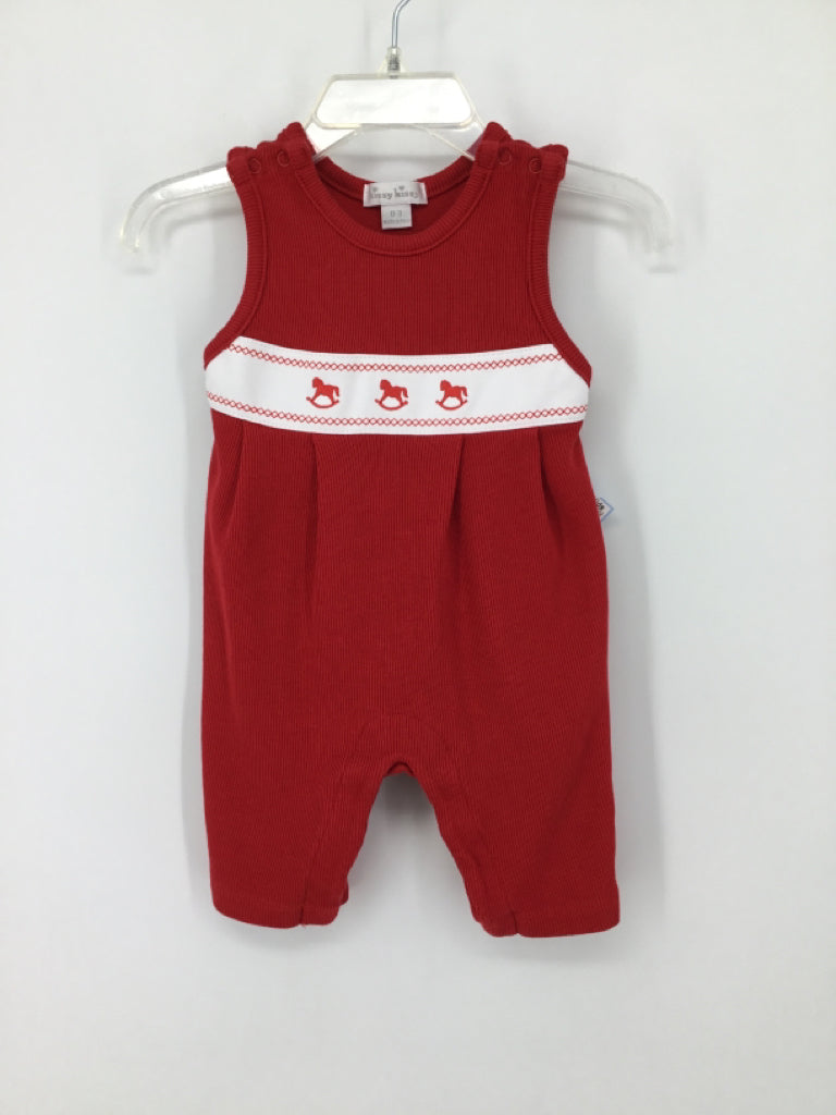 Kissy Love Child Size 0-3 Months Red Embroidered Outfit - boys
