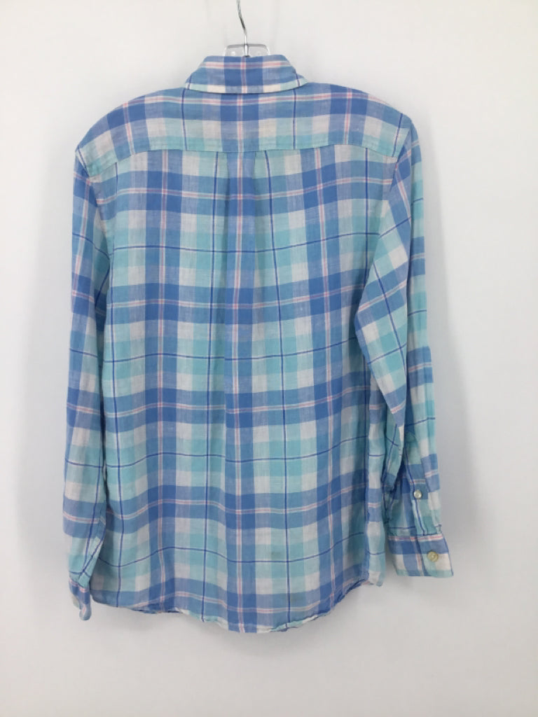 vineyard vines Child Size 8 Blue Plaid Shirt - boys