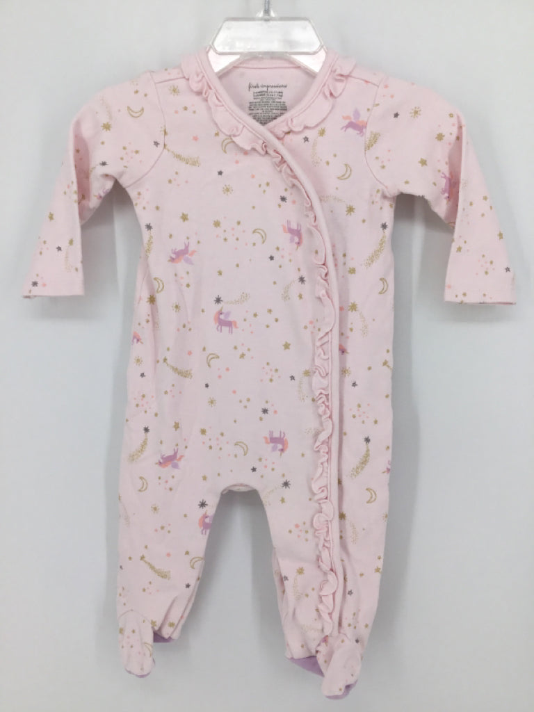 First Impressions Child Size 3-6 Months Pink Sleepers
