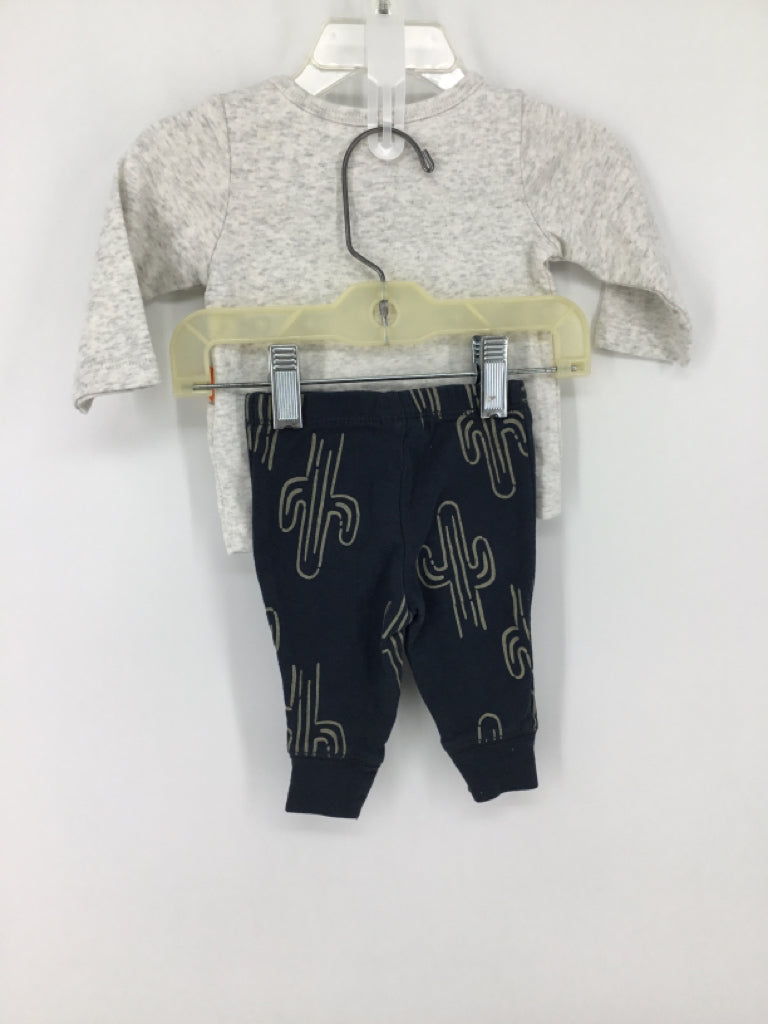 Carter's Child Size 3 Months Gray screen printed Outfit - boys