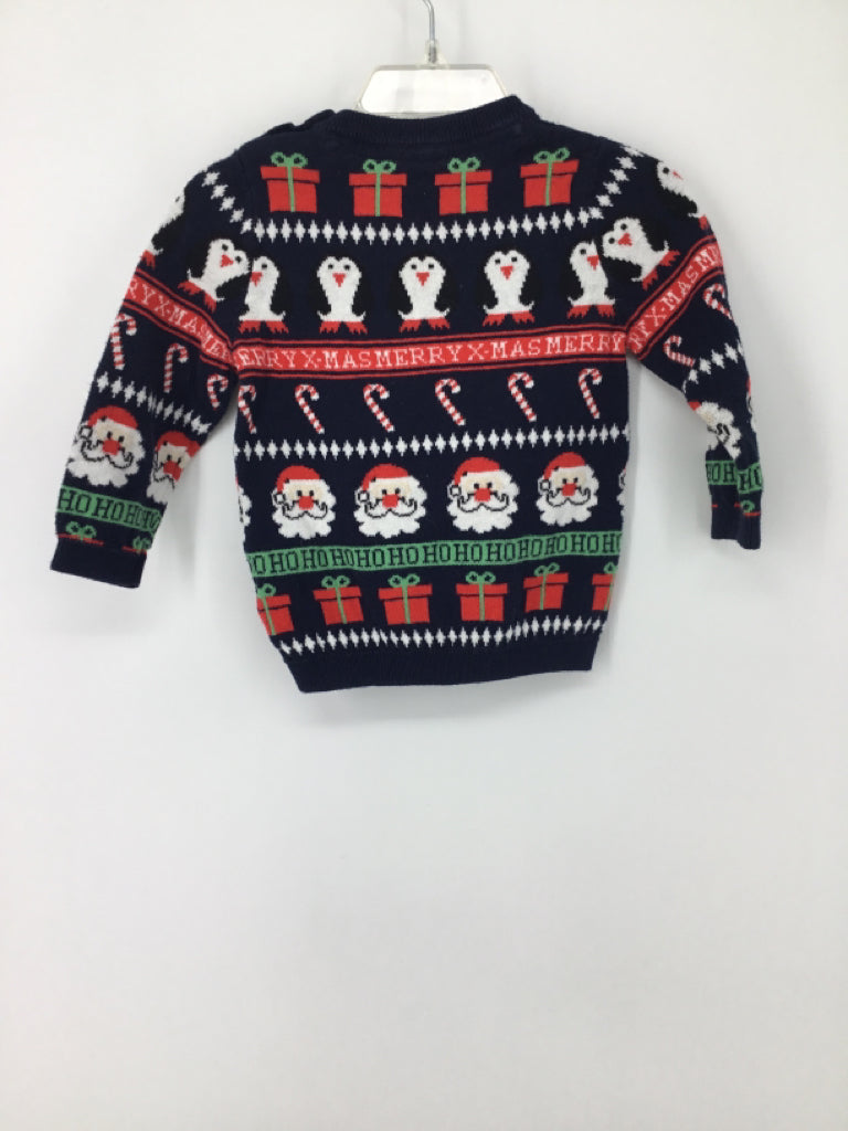 H & M Child Size 6-9 Months Navy Christmas Sweater
