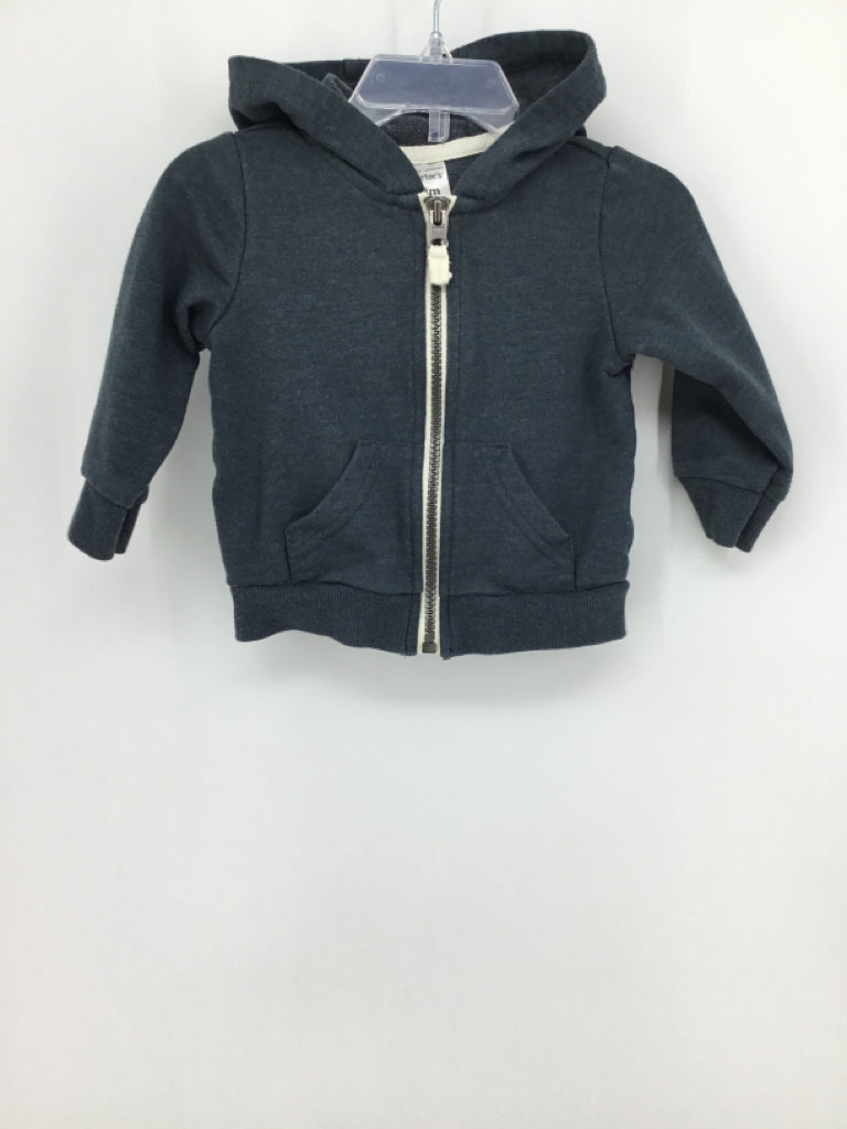 Carter's Child Size 9 Months Blue Solid Hoodie - boys
