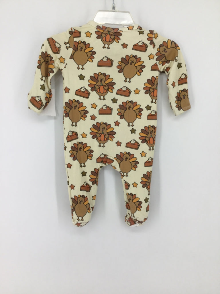 Caden Lane Child Size Newborn Cream Thanksgiving Sleeper