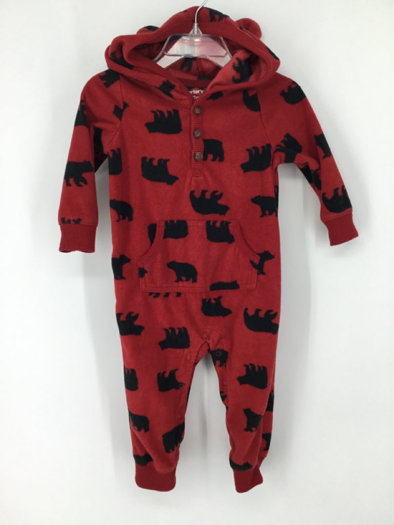 Carter's Child Size 12 Months Red Print Outfit - boys