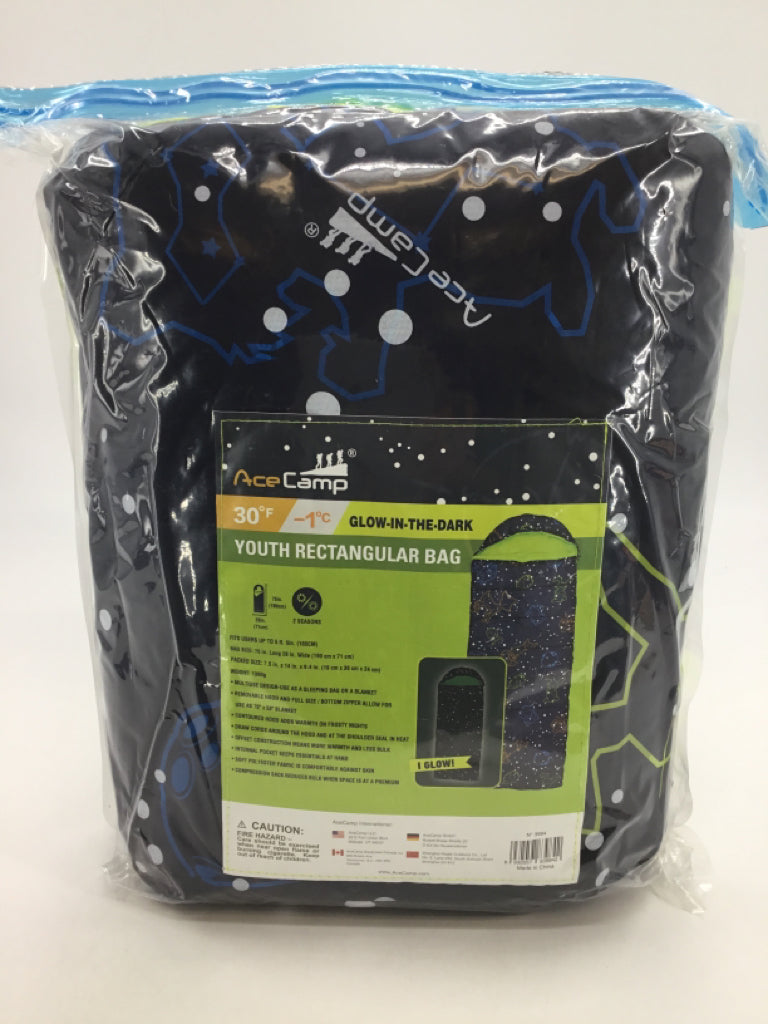 Ace Camp Navy Constellations Glow in the Dark Youth Sleeping Bag - Fits up to si