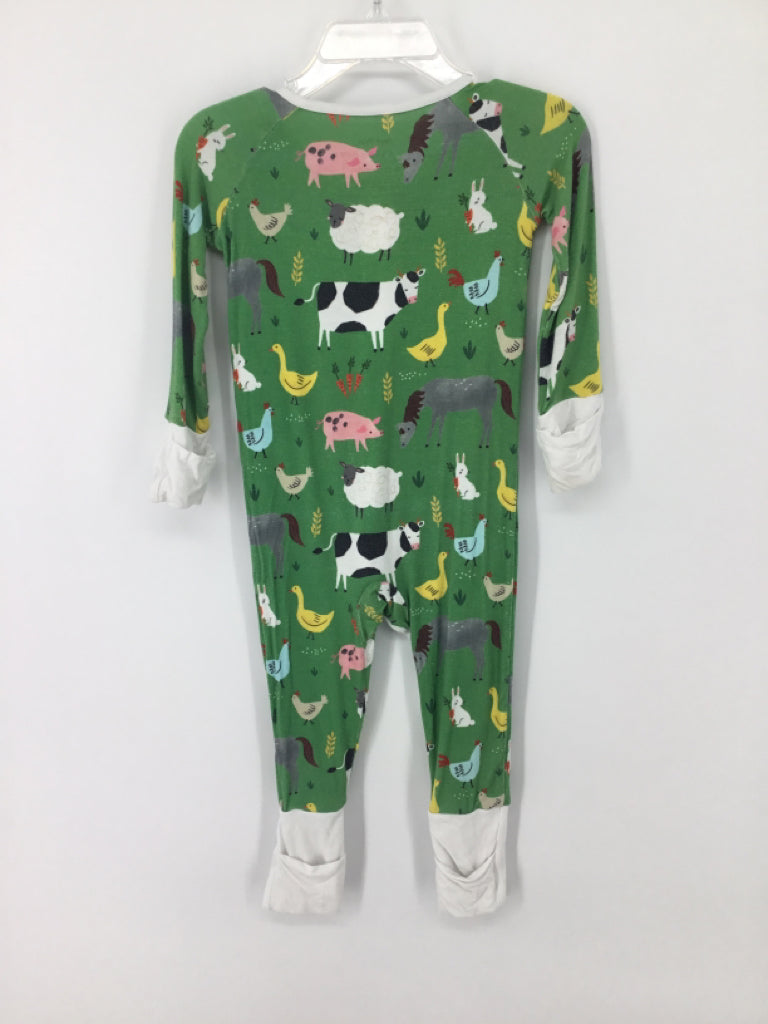 Little Sleepies Child Size 6-12 Months Green Print Pajamas - boys