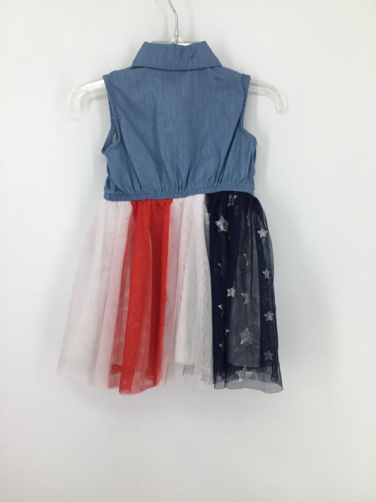 Disney Child Size 12 Months Blue Stars & Stripes Dress