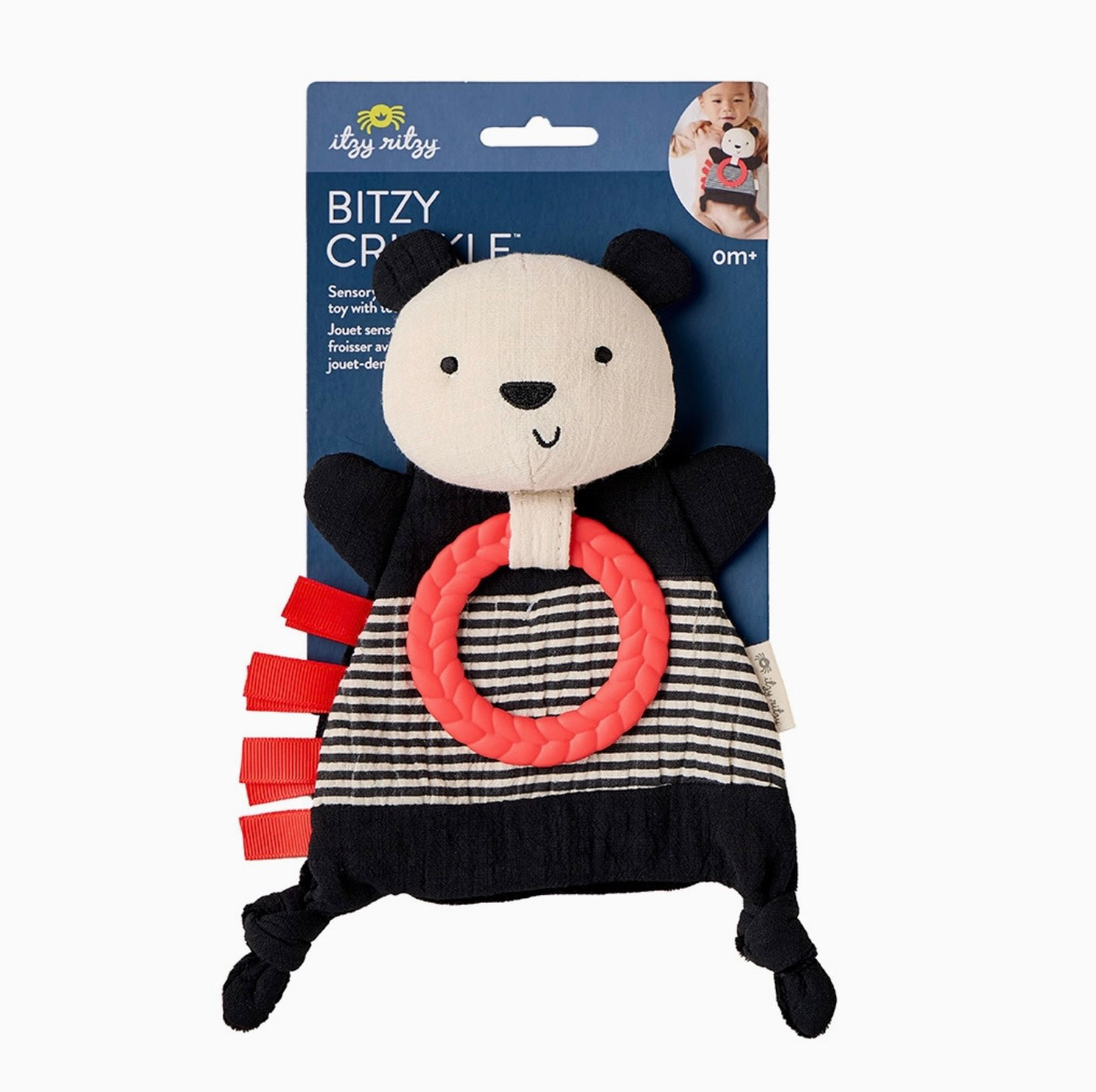 Itzy Ritzy - Bitzy Crinkle Sensory Toy with Teether (Panda)