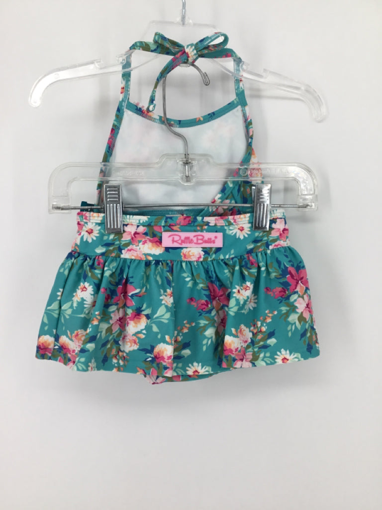 Ruffle Butts Child Size 2 Blue Swimwear - girls