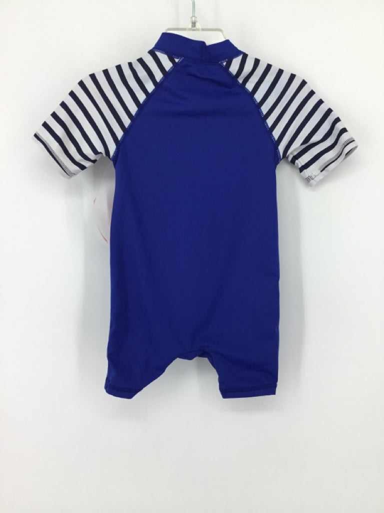 Janie and Jack Child Size 6-12 Months Blue Solid Swimwear - boys