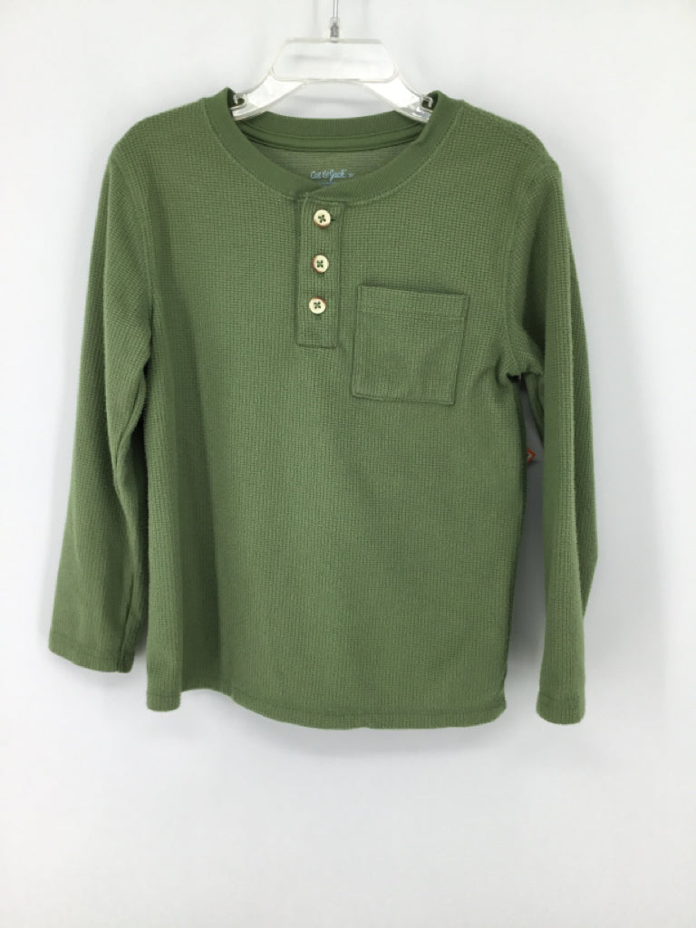 Cat & Jack Child Size 5 Green Solid Shirt - boys