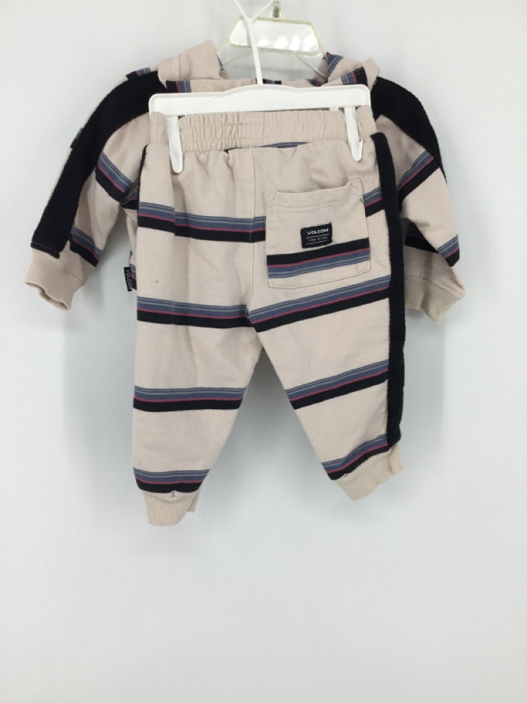 Volcom Child Size 12 Months Tan Stripe Outfit - boys