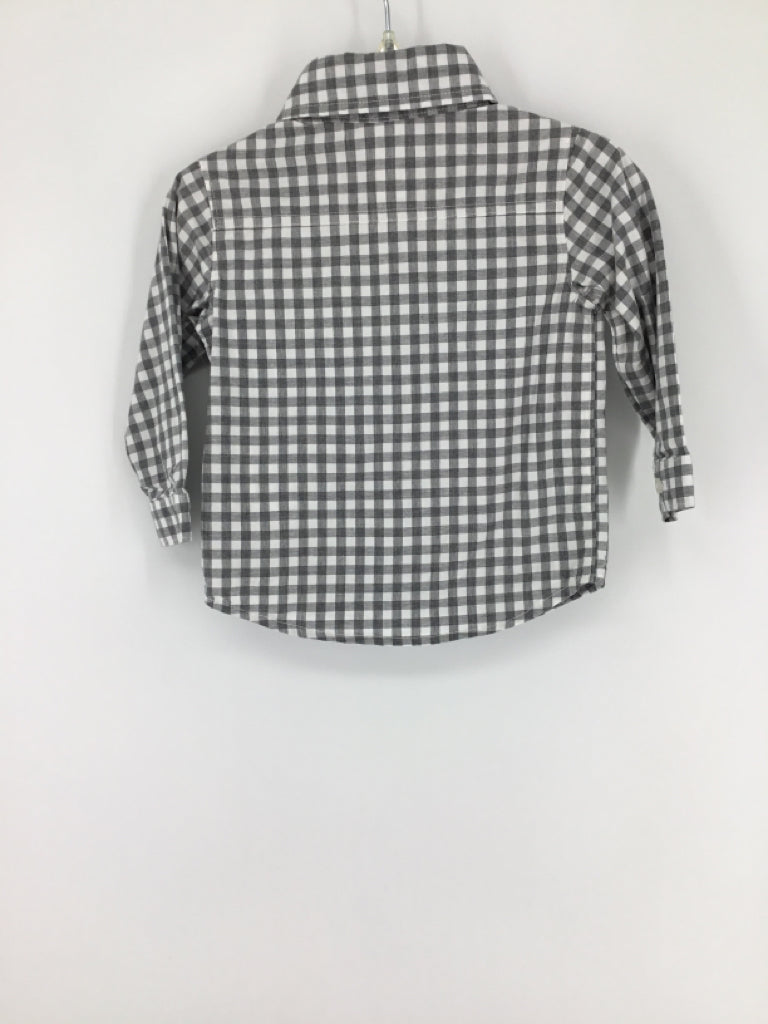 Carter's Child Size 12 Months Gray Checkered Shirt - boys